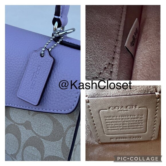 Coach satchel pepper top handle bag with crossbody strap in signature canvas - Picture 11 of 11